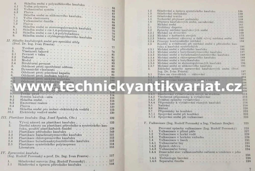 Zpracování kaučukových směsí a vlastností pryže - Ivan Franta (1969)