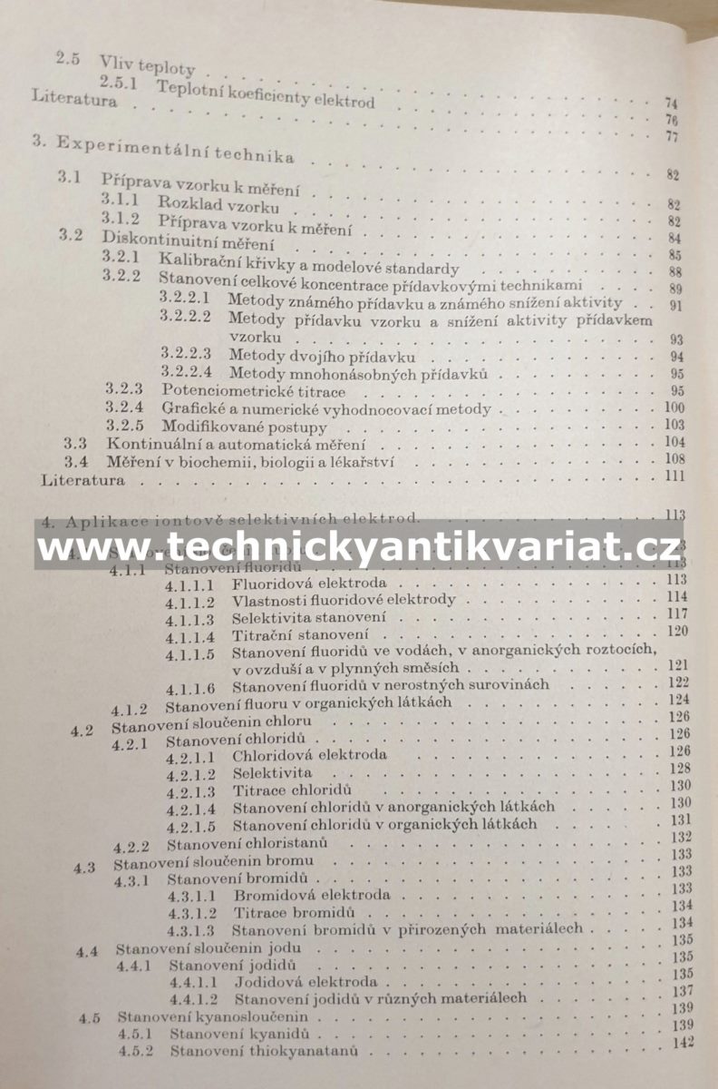 Analýza iontově selektivními elektrodami - Veselý, Weiss, Štulík (1979)