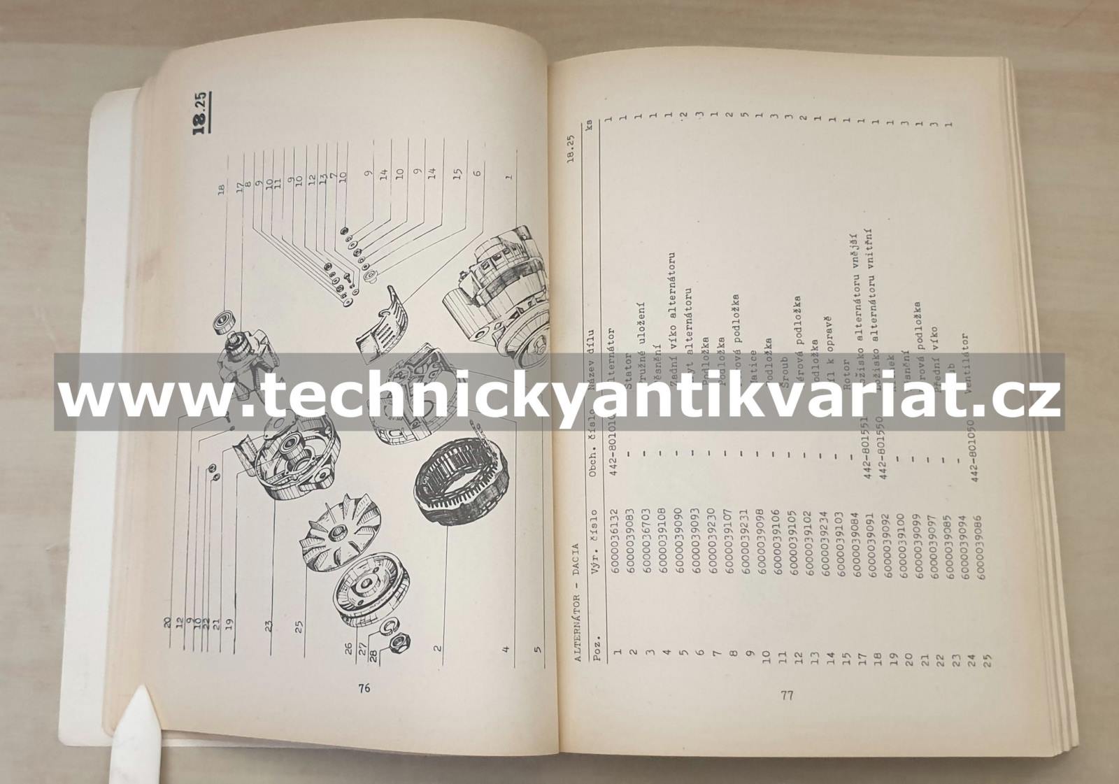 Dacia 1300 - katalog náhradních dílů (1981)