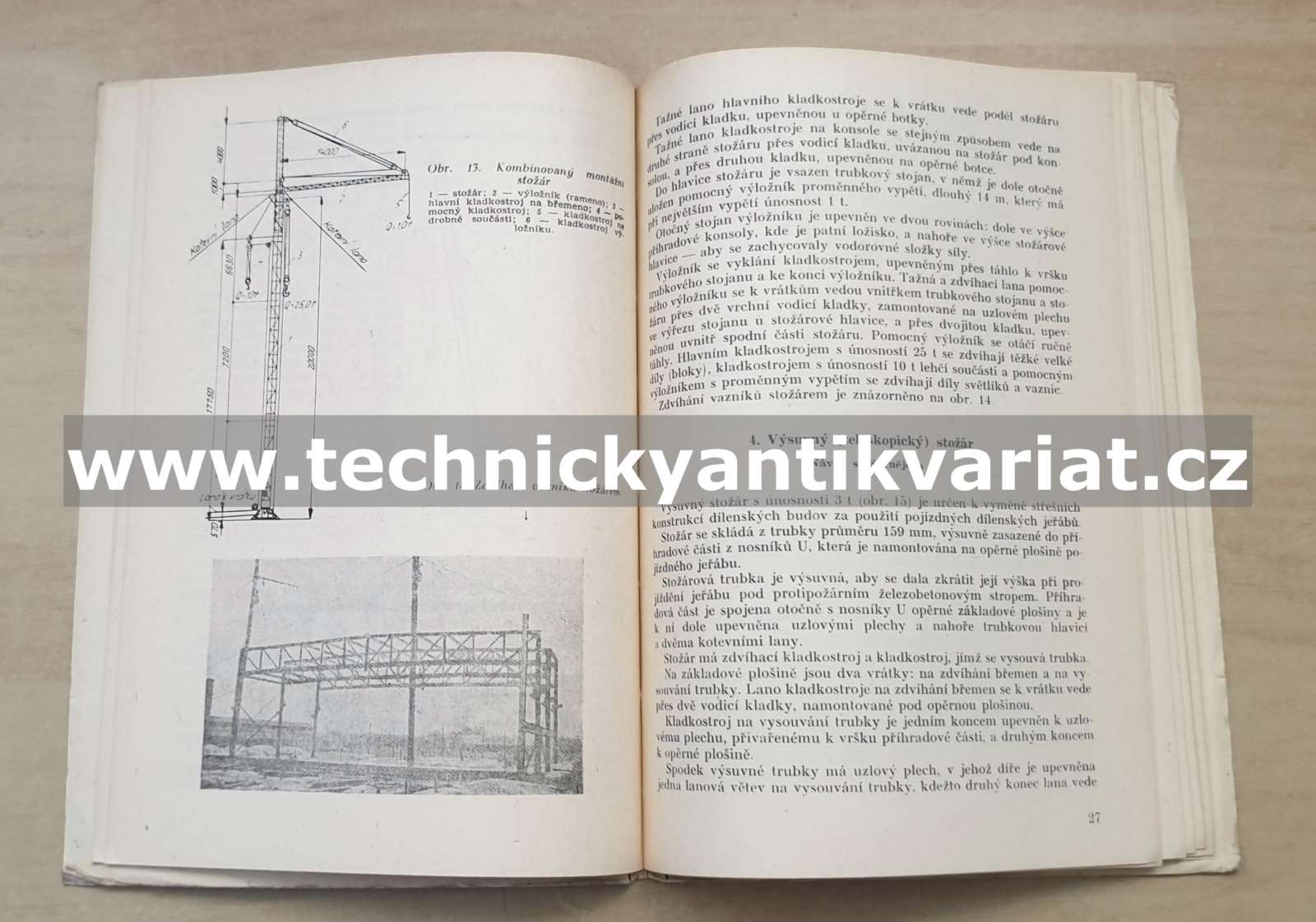 Lehké jeřáby a účelné pomůcky pro montáž ocelových konstrukcí - K.J. Jemelin (1953)