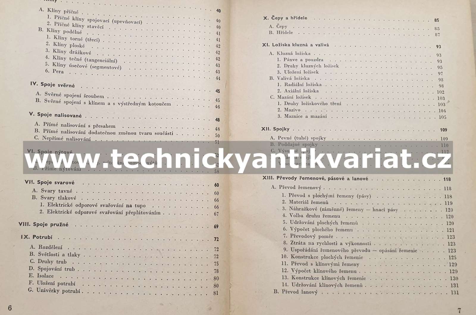 Strojnictví IV. Strojní součásti (1958)