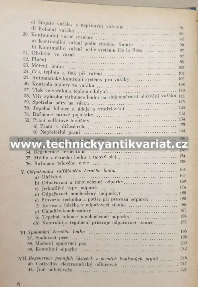 Výroba sulfátové buničiny - V. Topinka, V. Rubeš (1954)