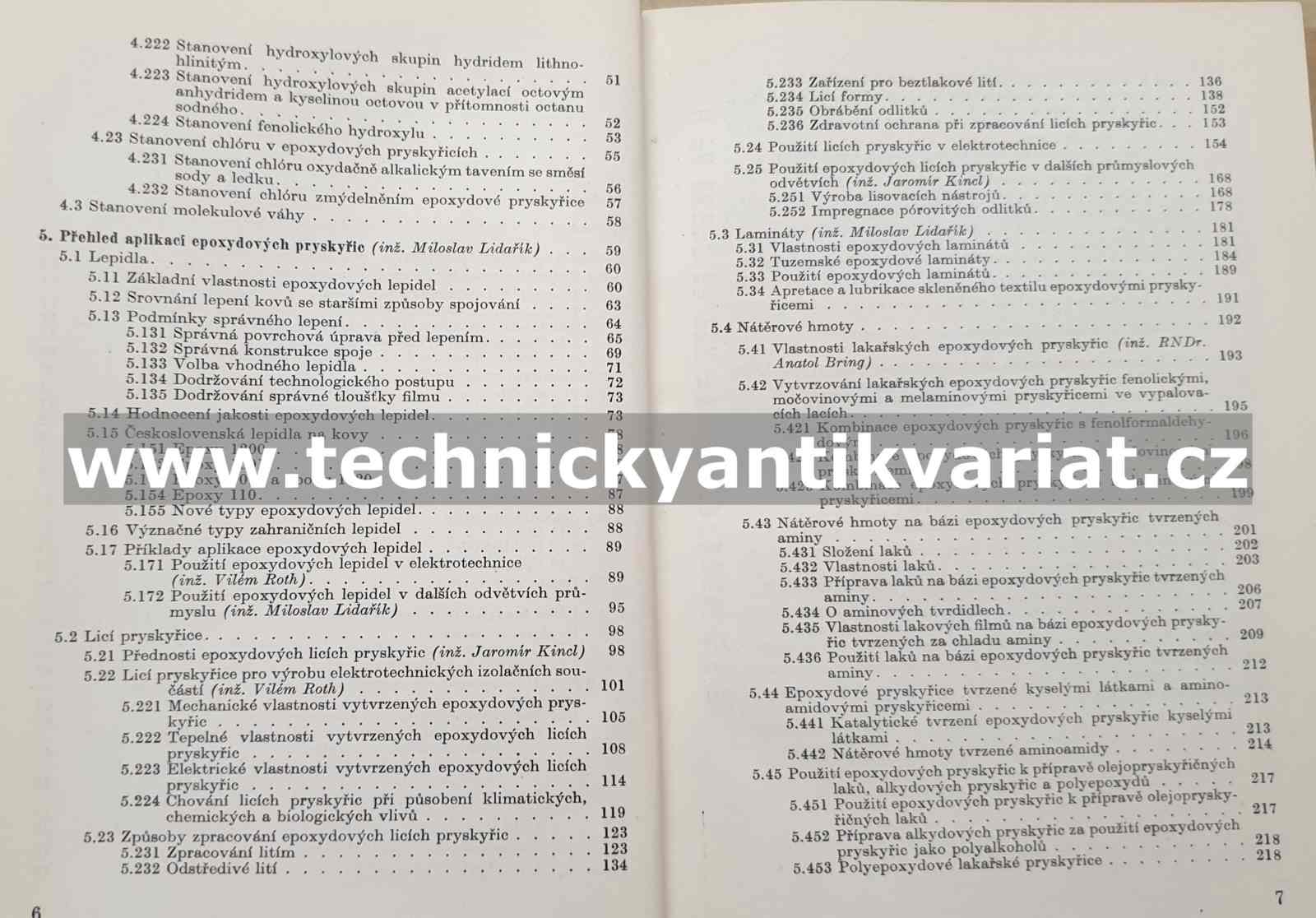 Epoxydové pryskyřice - Lidařík, Kincl, Bring (1961)