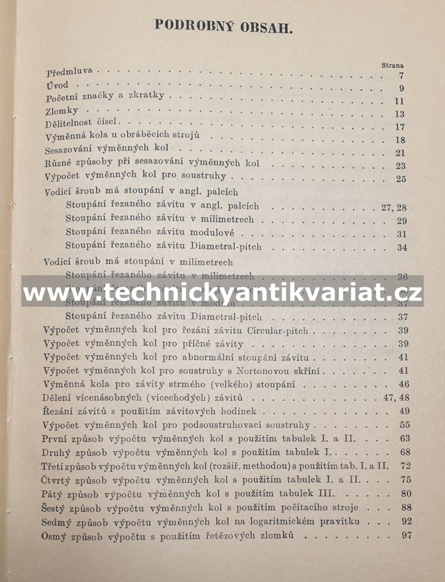 Výpočet výměnných kol pro obráběcí stroje - Václav Klepal (1951)