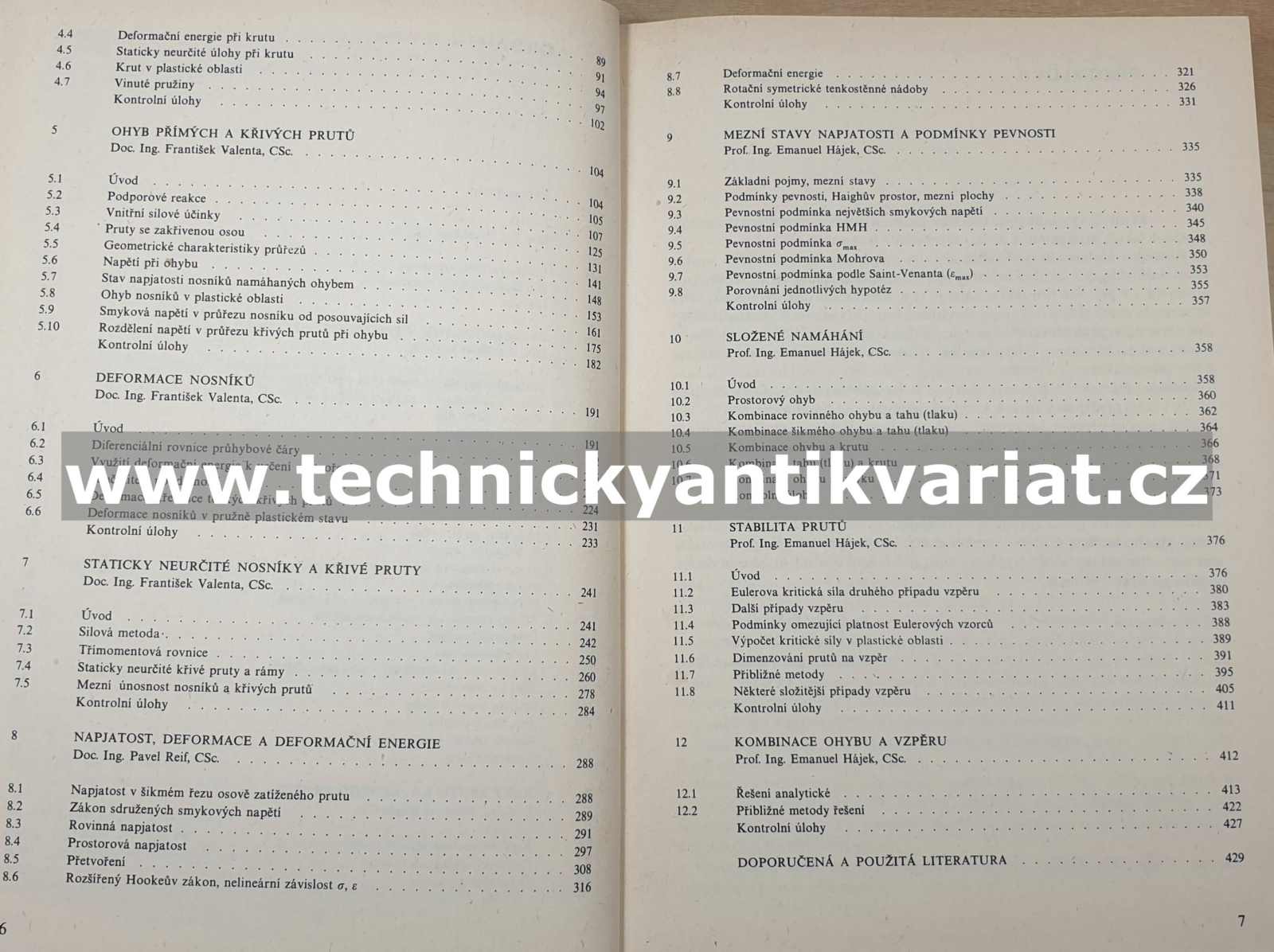 Pružnost a pevnost I. Hájek, Reif, Valenta (1988)