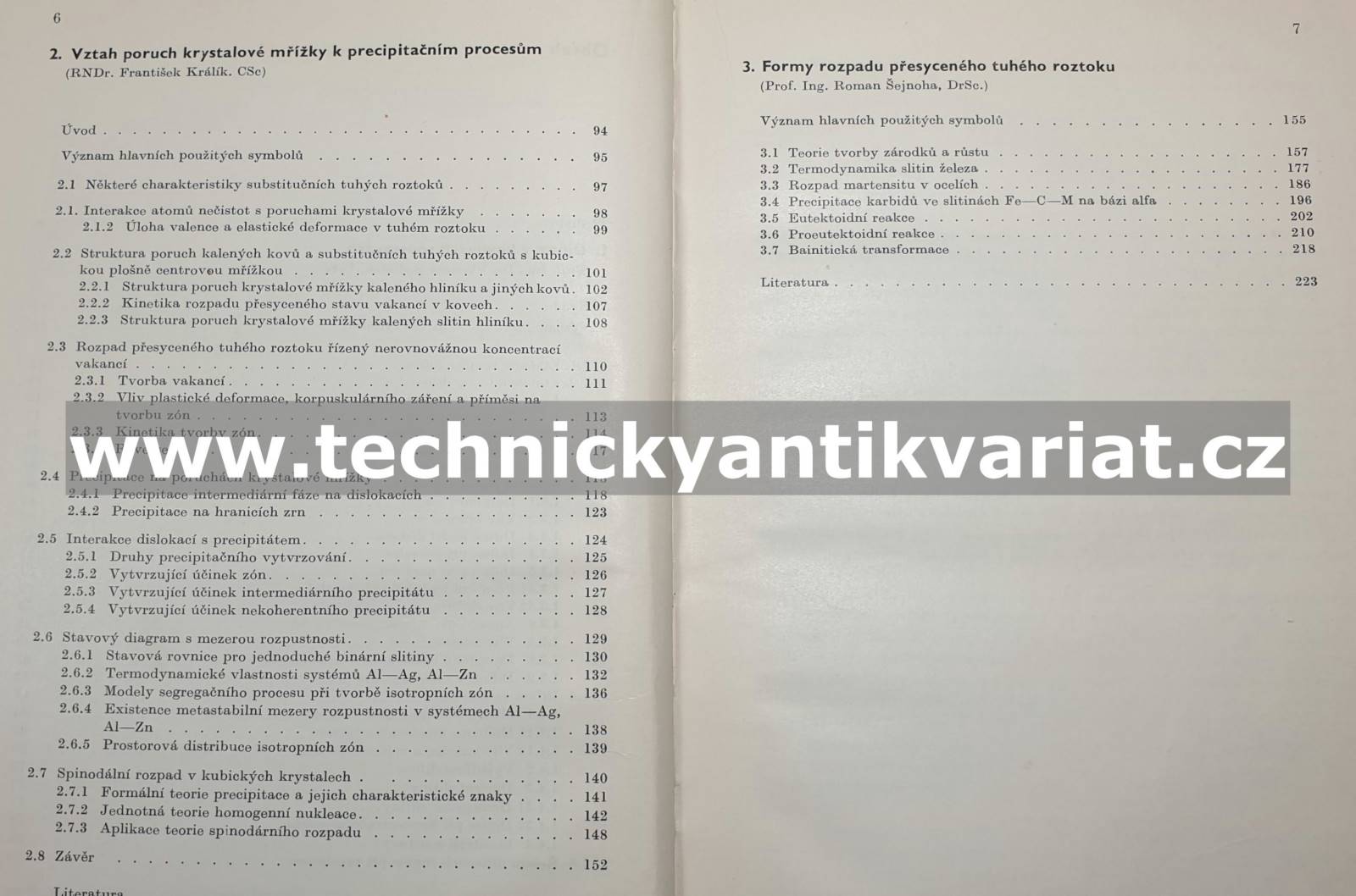 Difusní a precipitační procesy v kovových soustavách - Sedláček, Králík, Šejnoha (1968)