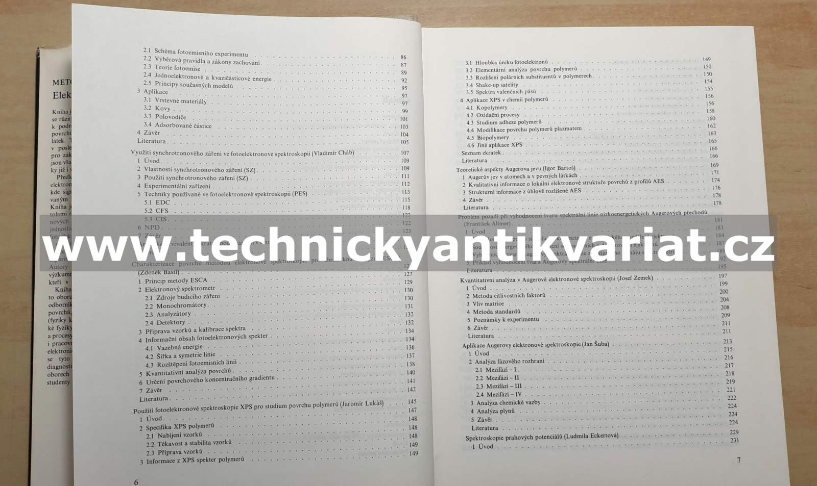 Metody analýzy povrchů elektronová spektroskopie (1990)