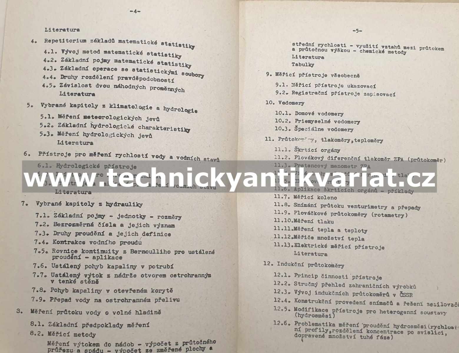 Hydrometrie v podnicích (1966)