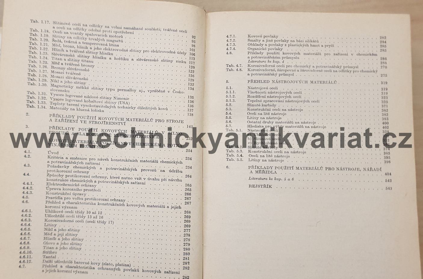 Atlas použití kovů ve strojírenství, elektrotechnice a v chemickém průmyslu (1980)