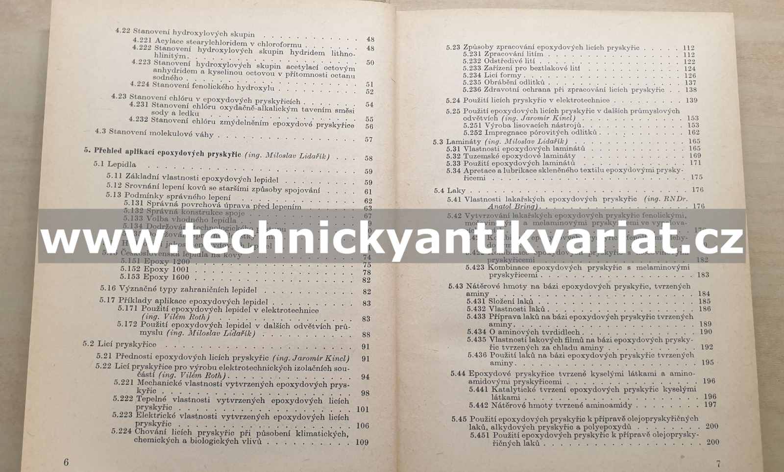 Epoxydové pryskyřice - Lidařík, Kincl, Bring (1959)