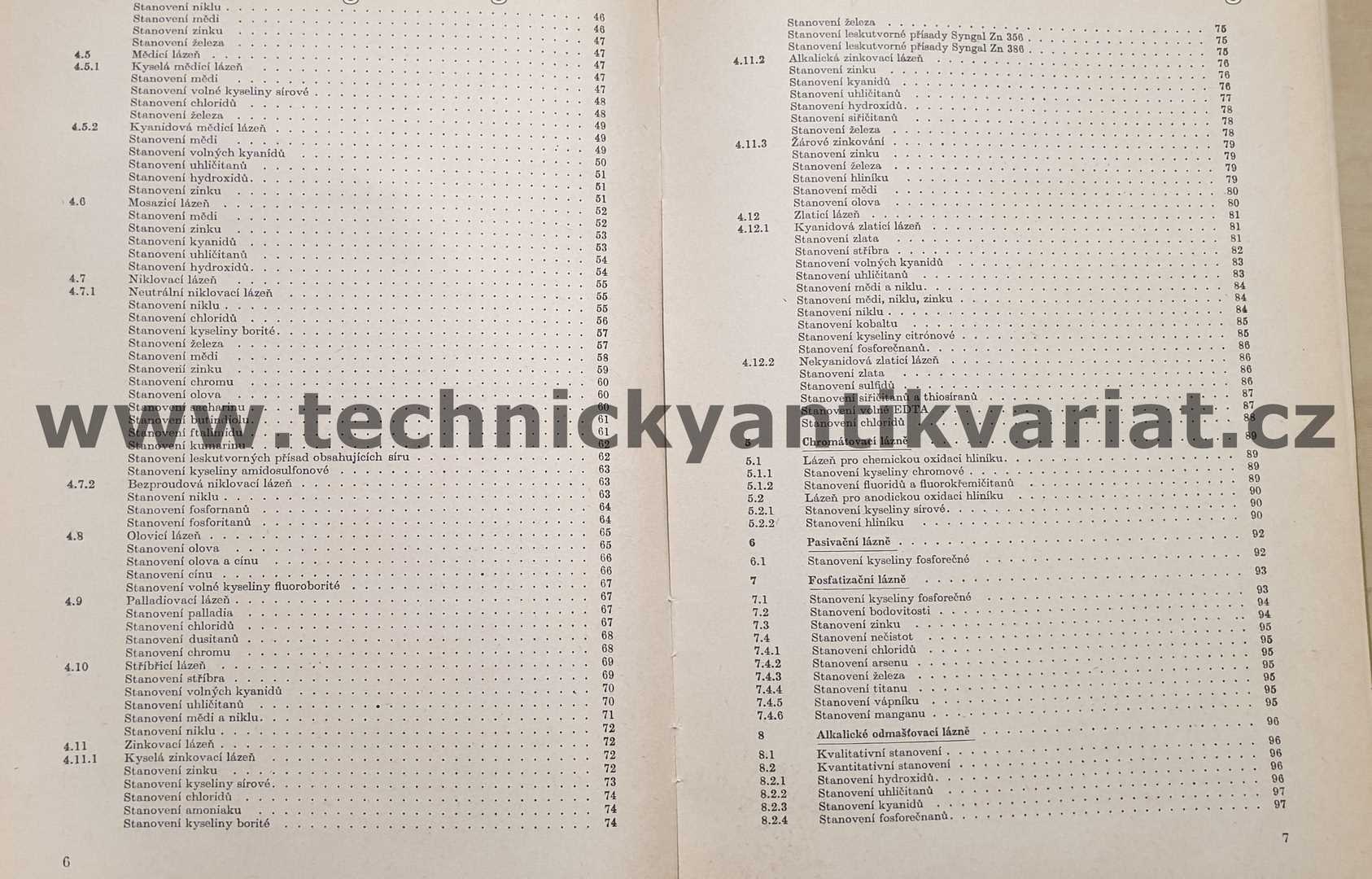 Rozbory lázní pro povrchovou úpravu kovů - Zdeněk Kubišta (1980)