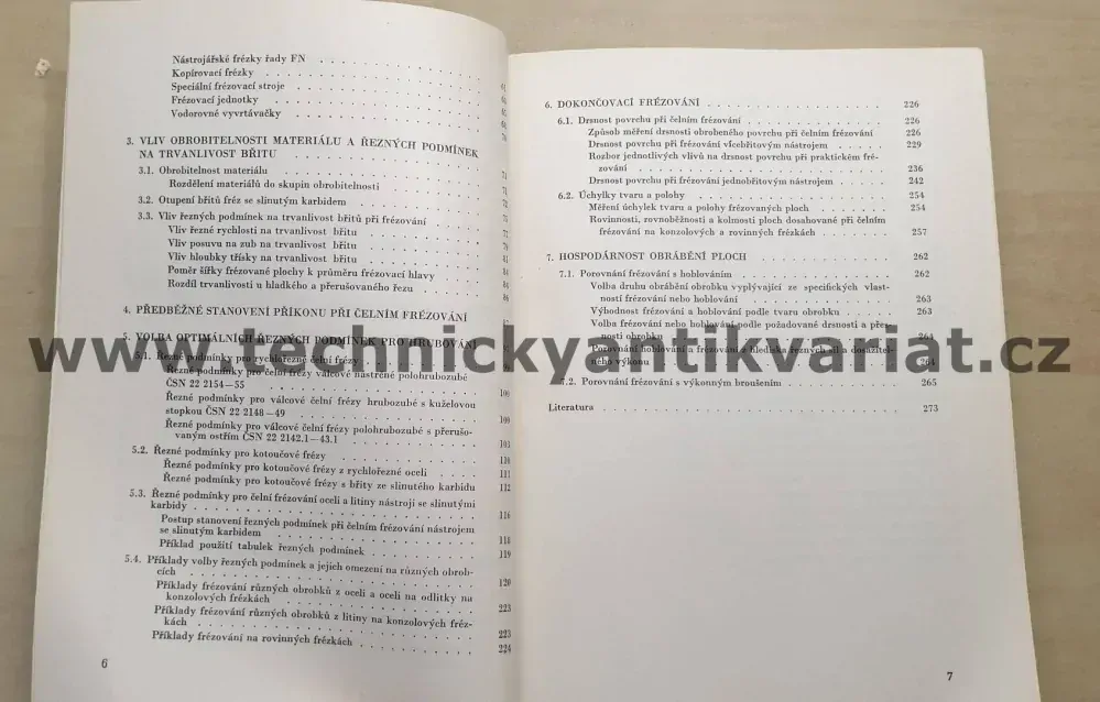 Volba podmínek pro výkonné frézování - Pechatý, Vodička (1969)