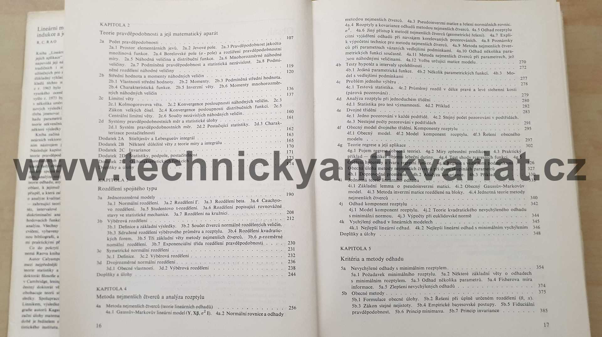 Lineární metody statistické indukce a jejich aplikace - Radhakrishna C. Rao (1978)