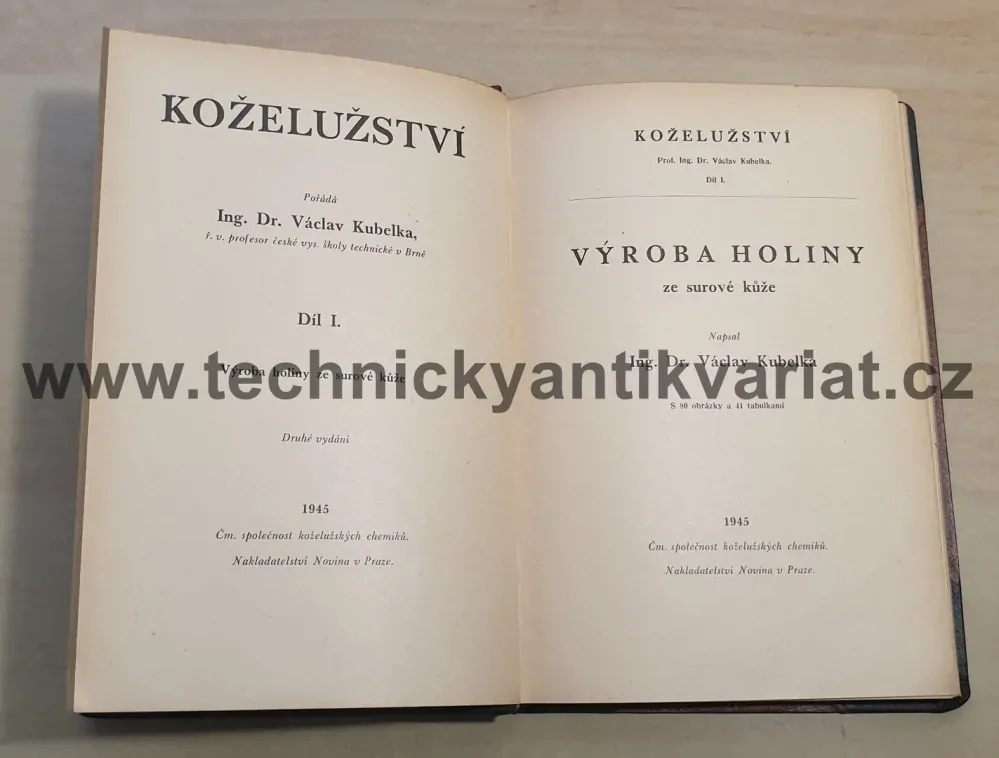 Koželužství I.díl - Václav Kubelka (1945)