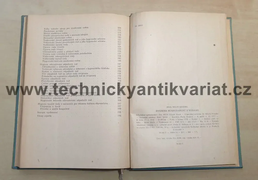 Hygiena hospodaření s vodami - Miloš Kredba (1957)