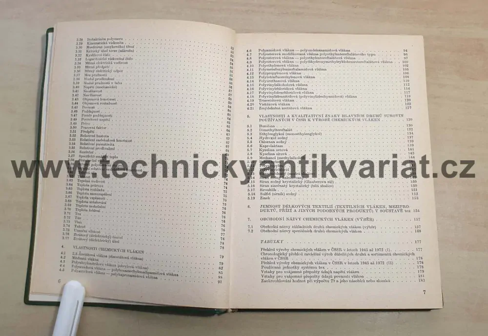 Příruční tabulky pro chemiky vláknaře - J.Foltýn (1975)