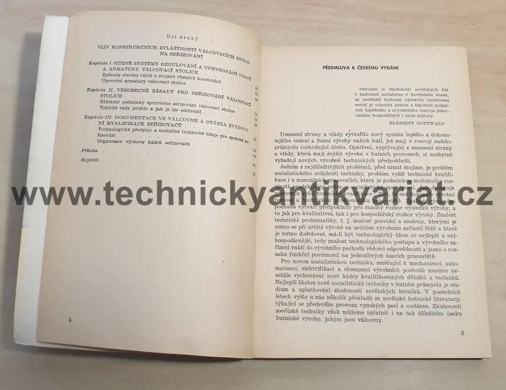Seřizování válcových stolic - S.N. Filipov (1953)