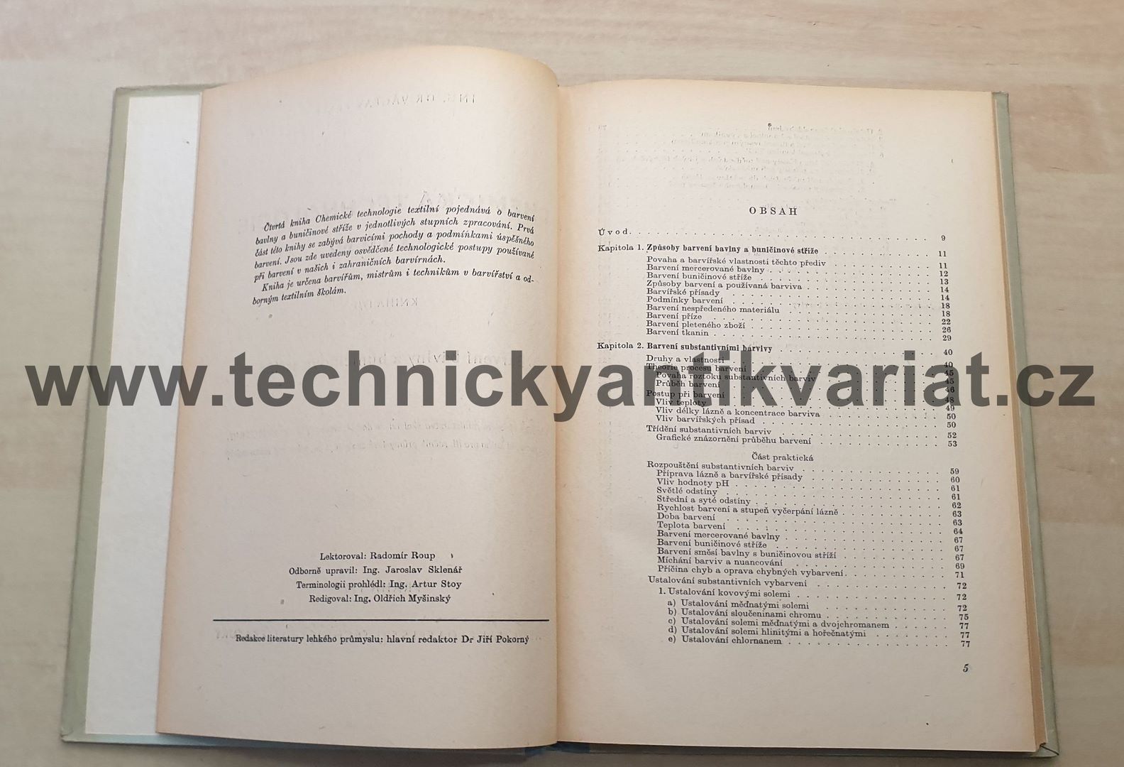 Chemická technologie textilní - IV/1 barvení bavlny a buničinové stříže - Václav Felix (1955)