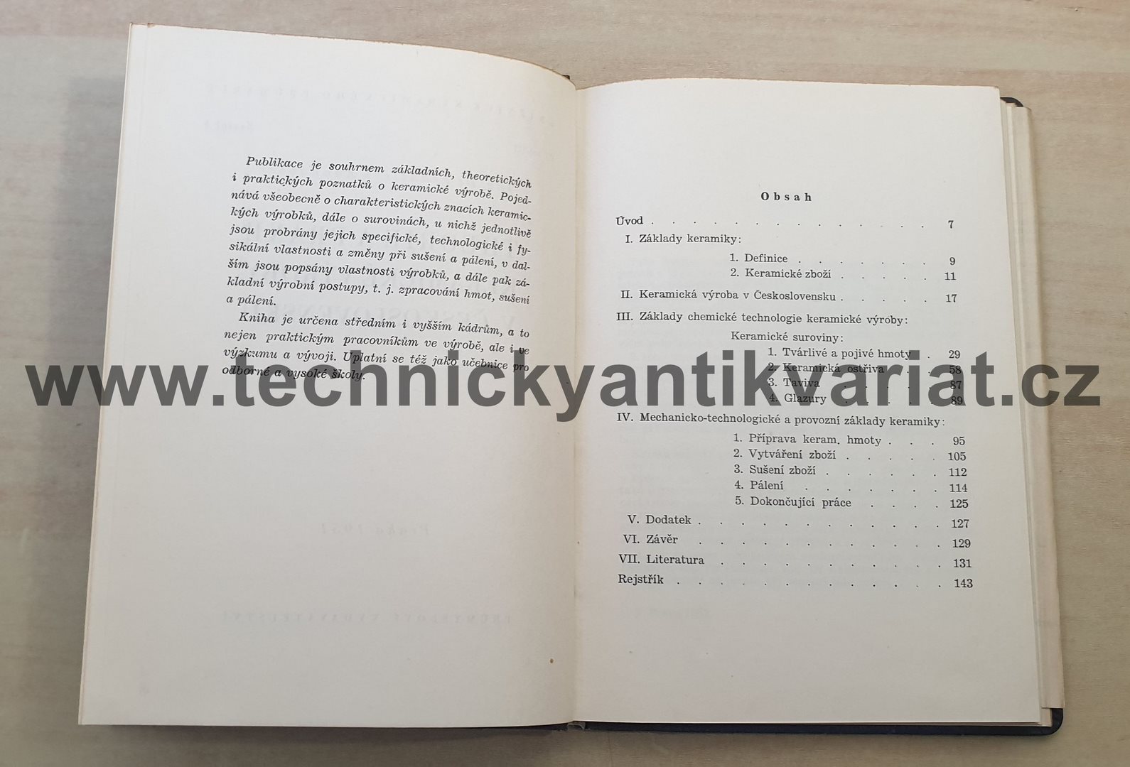 Theorie a praxe keramické výroby v Československu - F. Kanhauser (1951)
