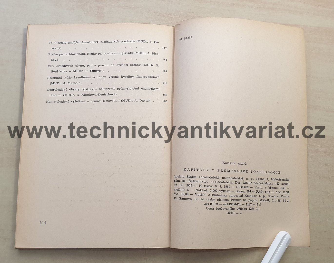Kapitoly z průmyslové toxikologie (1960)