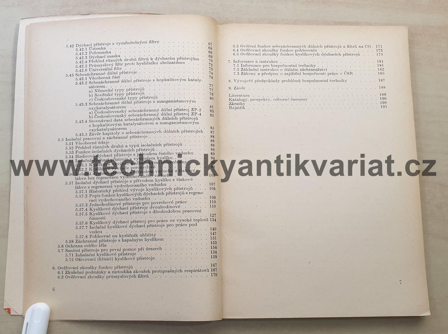Ochranné a záchranné přístroje - B. Friedler, Z.Matoušek (1959)