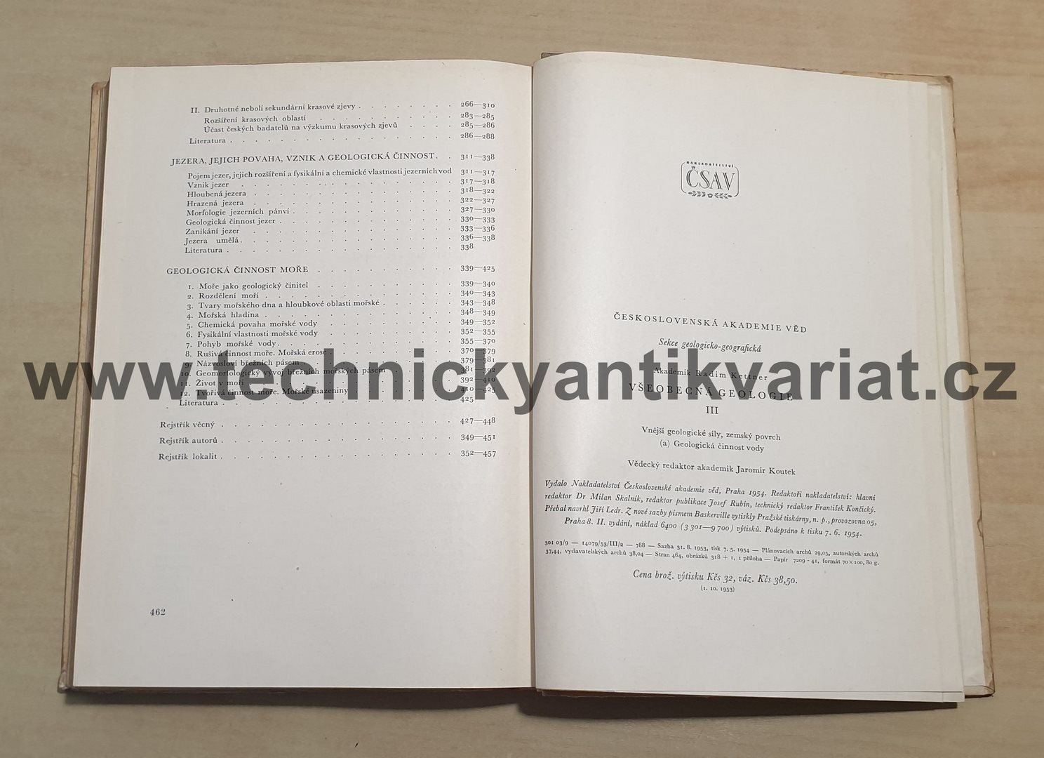 Všeobecná geologie III. vnější geologické síly, zemský povrch, geolog. činnost vody - Radim Ketter (1954)