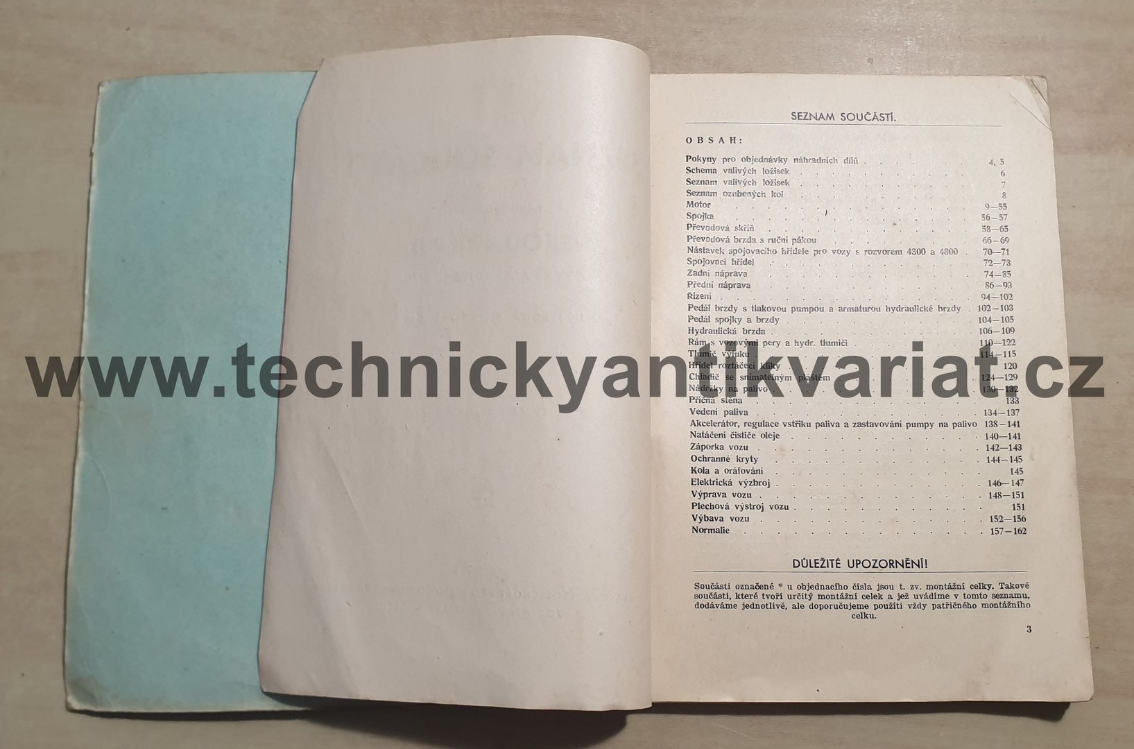 Škoda 254D - seznam součástí (1940)