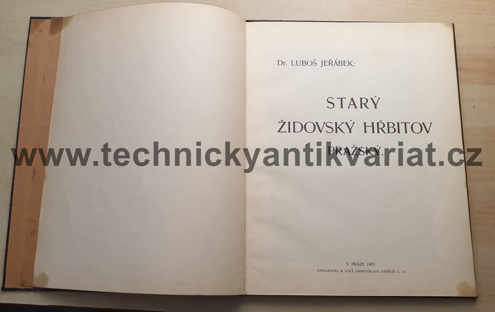 Starý židovský hřbitov pražský - Dr. Luboš Jeřábek (1903)