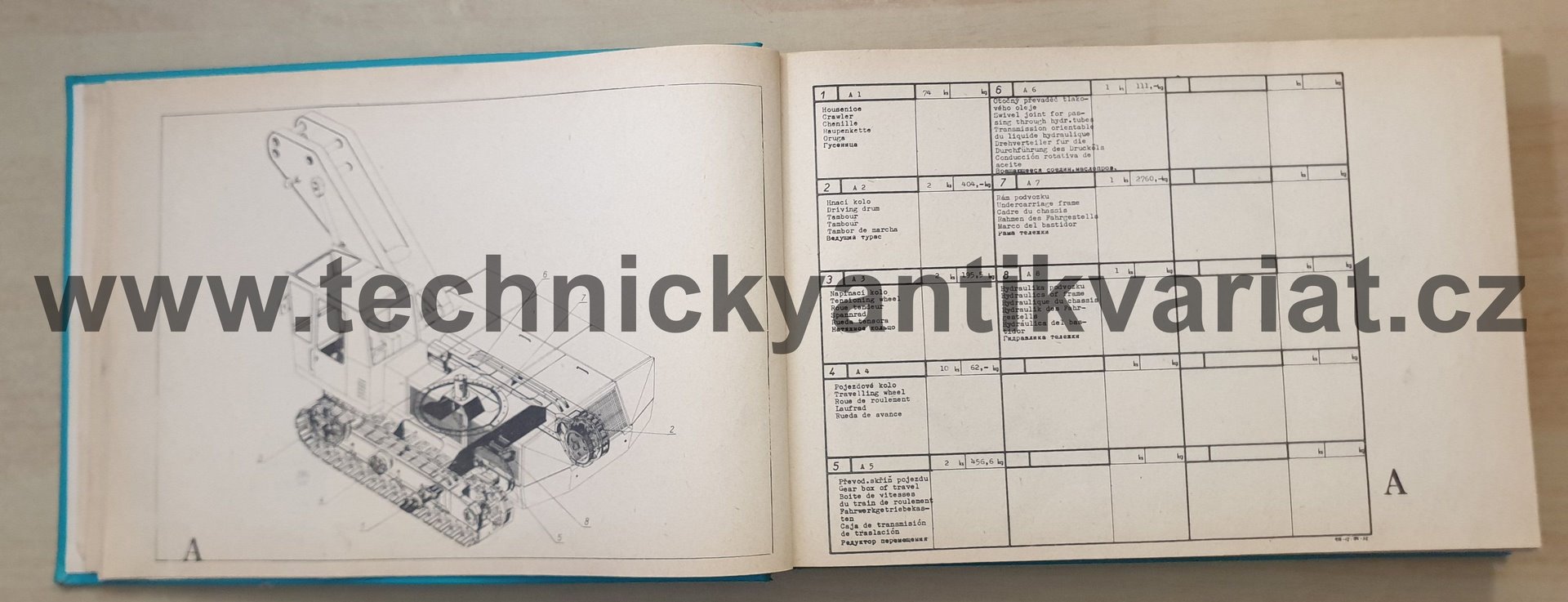 Hydraulické rýpadlo DH 101 - Katalog náhradních součástí