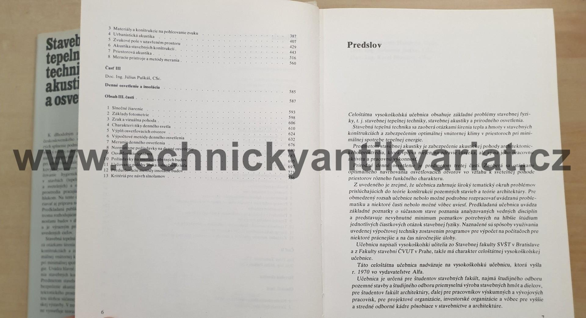 Stavebná tepelná technika, akustika a osvetlenie - M.Halahyja (1985)