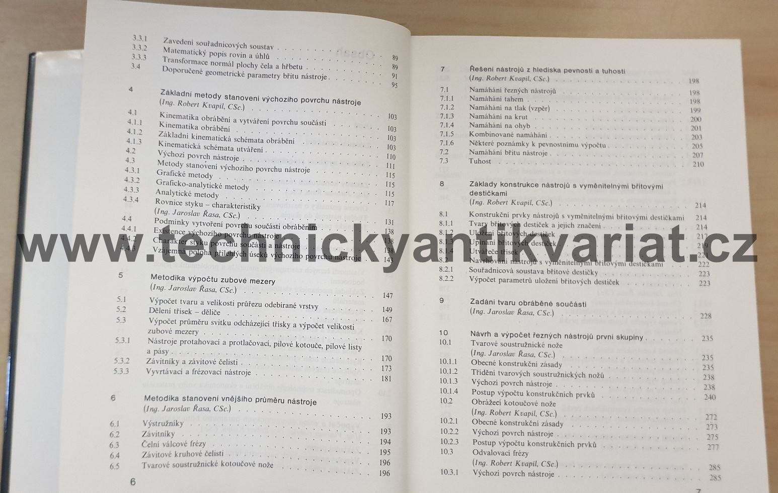 Výpočetní metody v konstrukci řezných nástrojů - J.Řasa (1986)