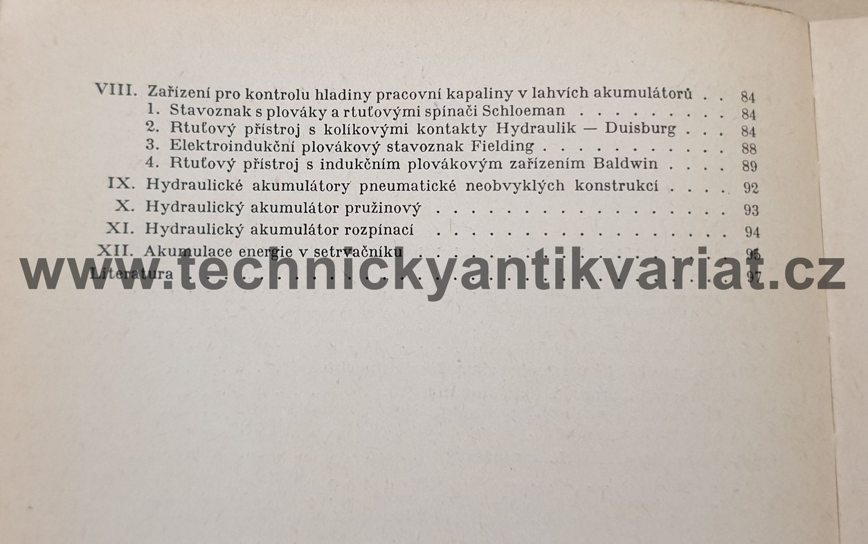 Hydraulické akumulátory - S.Škarda (1964)