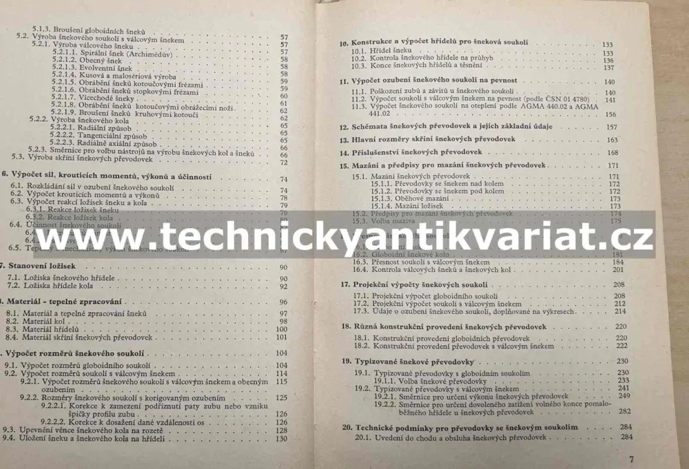 Konstrukce šnekových převodovek - František Bláža (1964)