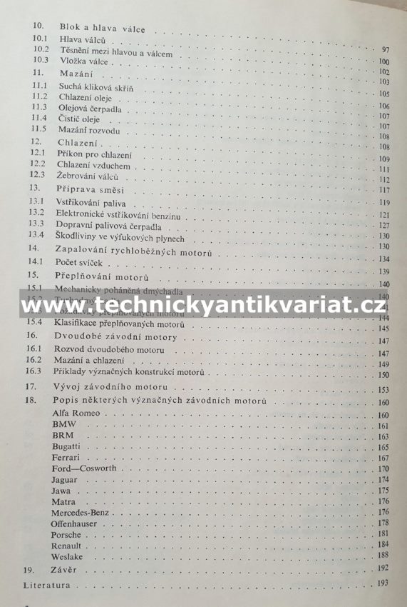 Motory závodních automobilů - Julius Mackerle (1980)
