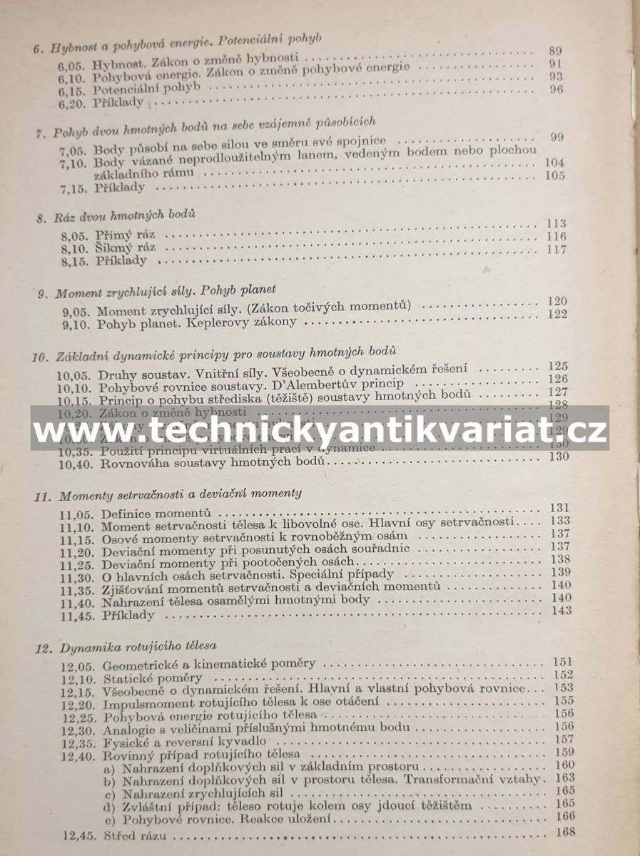 Technická mechanika III. dynamika - Josef Šrejtr (1958)