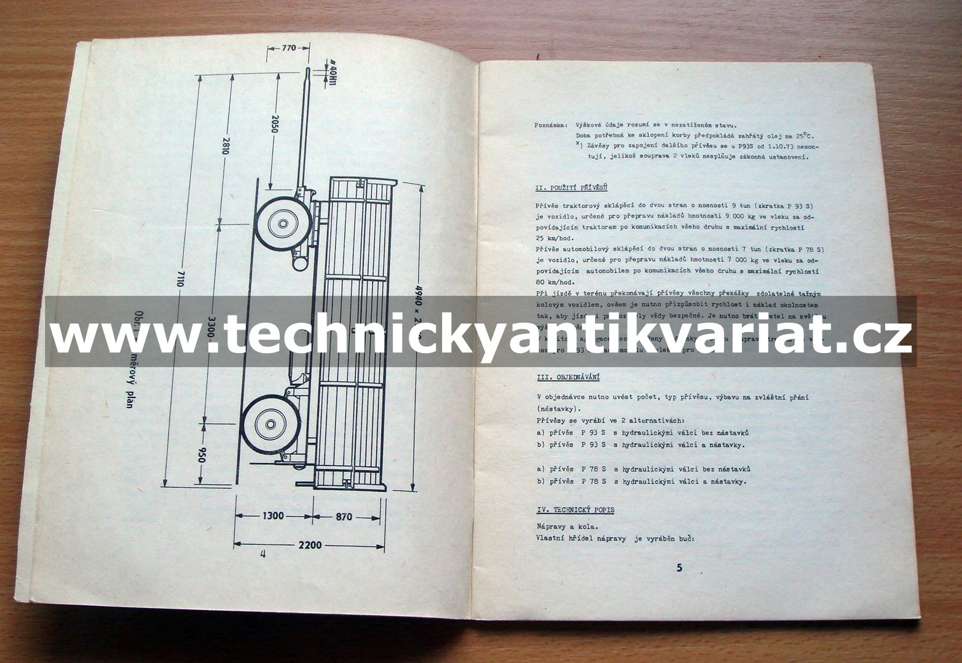 Přívěs P93s P78s - návod, katalog (1978)