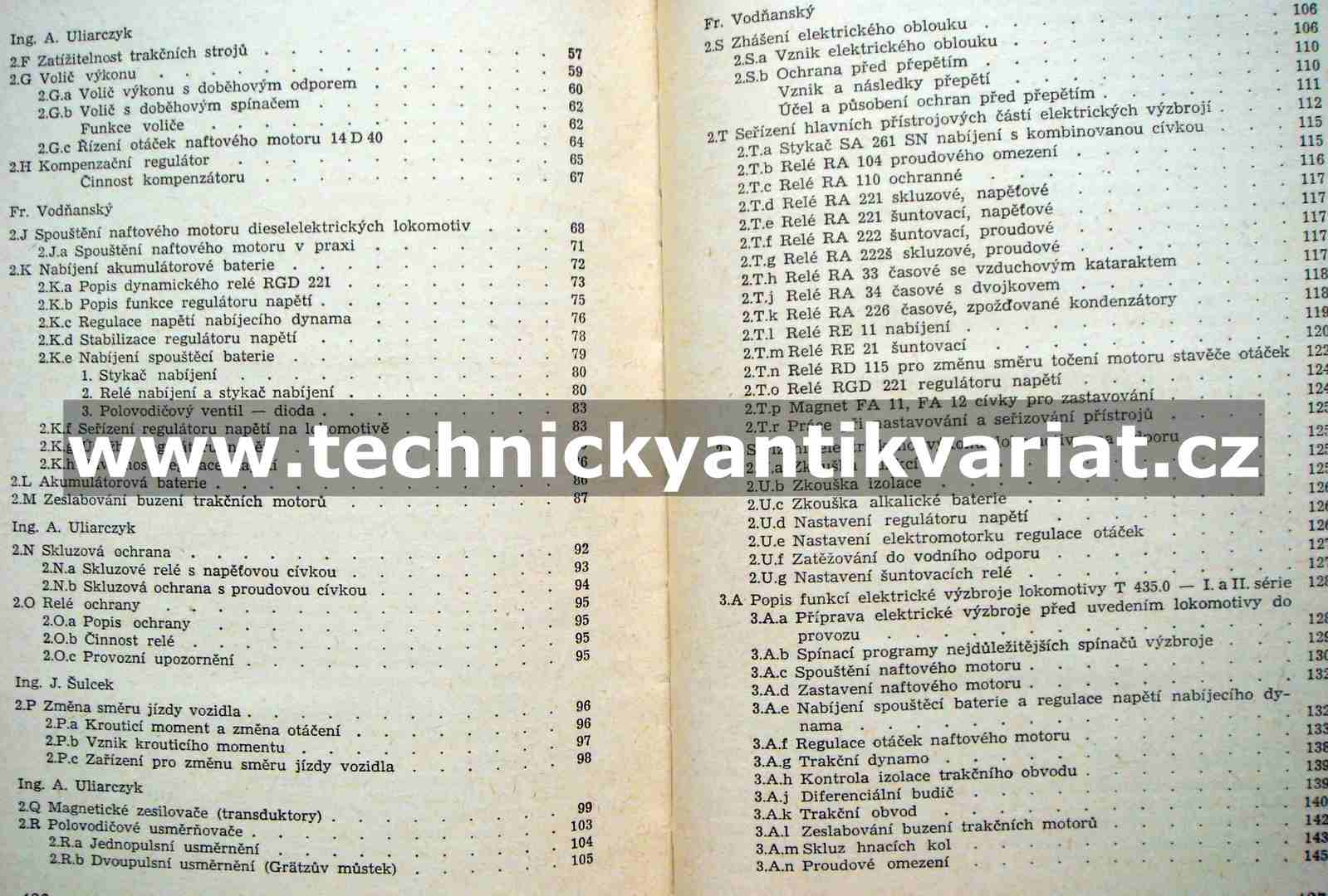 Elektrická schémata dieselelektrických lokomotiv a motorových vozů