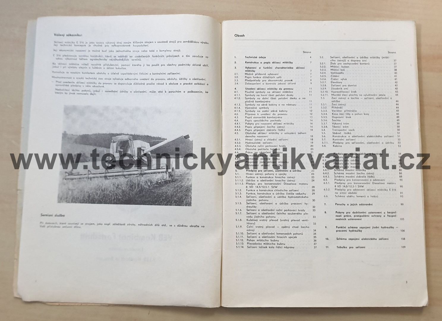 Fortschritt - sklízecí mlátička E516 - návod k obsluze