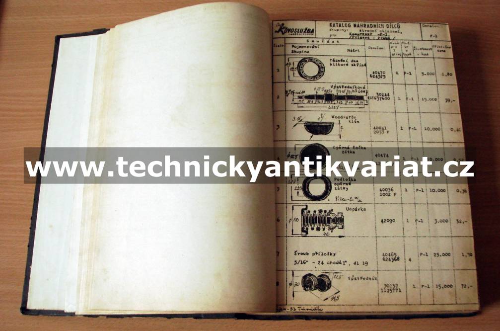 Kompresory - strojní chlazení - katalog náhradních dílů (1953)