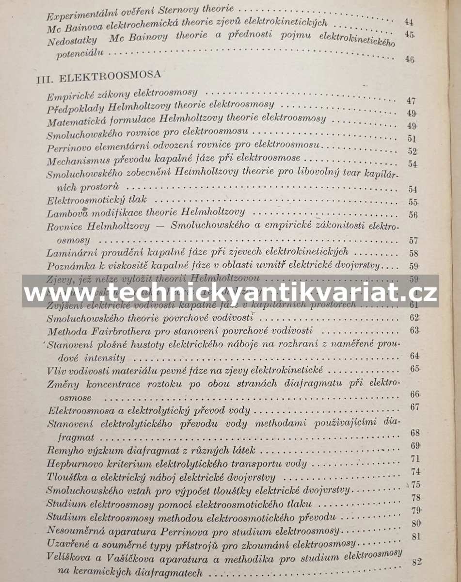 Elektroforesa, elektroosmosa a zjevy inversní - Josef Velíšek (1952)