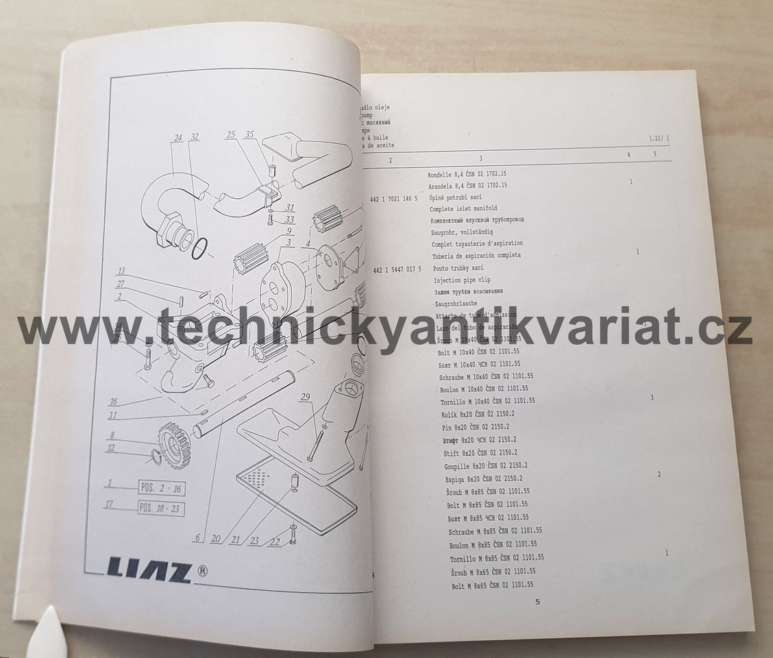 Liaz M1.2C M640S - katalog náhradních dílů (1994)