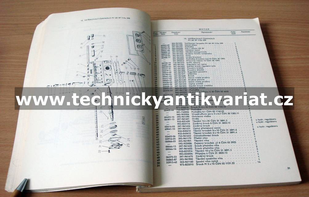 Škoda 706 RT valník - katalog náhradních dílů (1970)