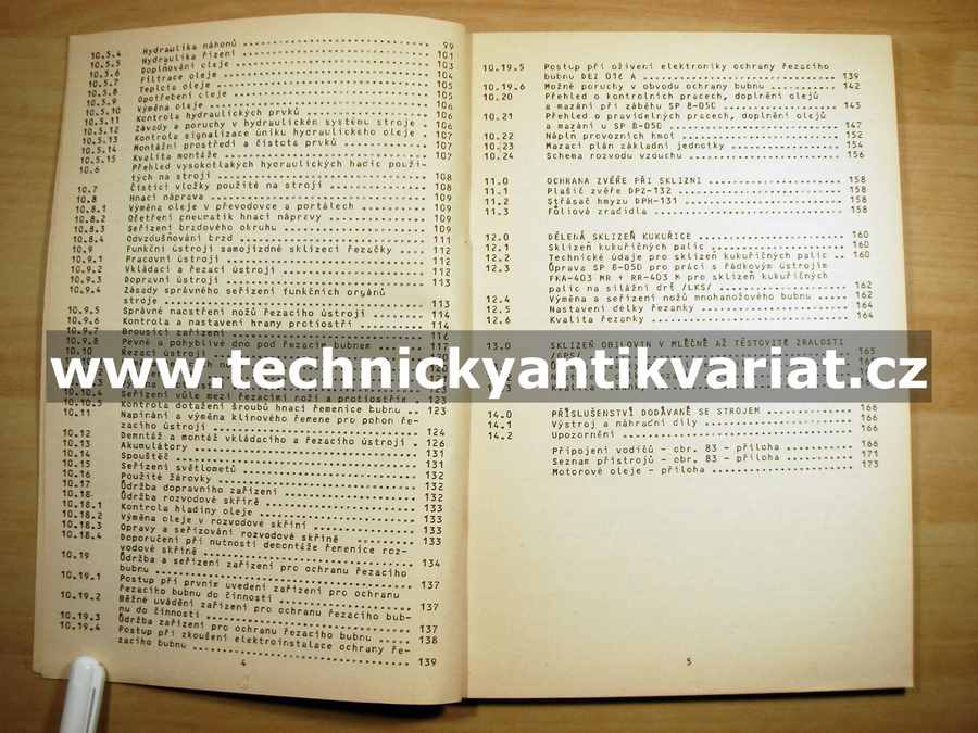 SP8-049 Samojízdná sklízecí řezačka - návod k obsluze a údržbě stroje