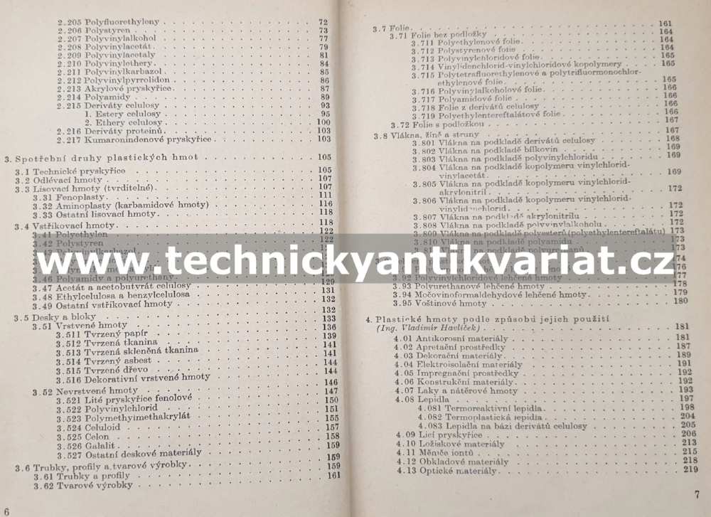 Přehled plastických hmot - Havlíček, Osten, Šňupárek (1959)