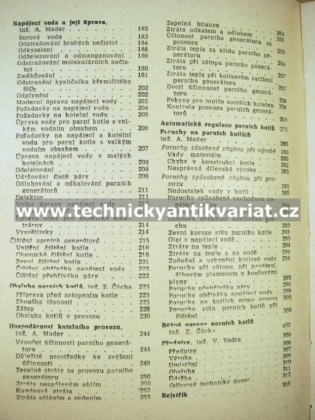 Abeceda obsluhy a provozu parních kotlů - Čácha, Mader (1961)