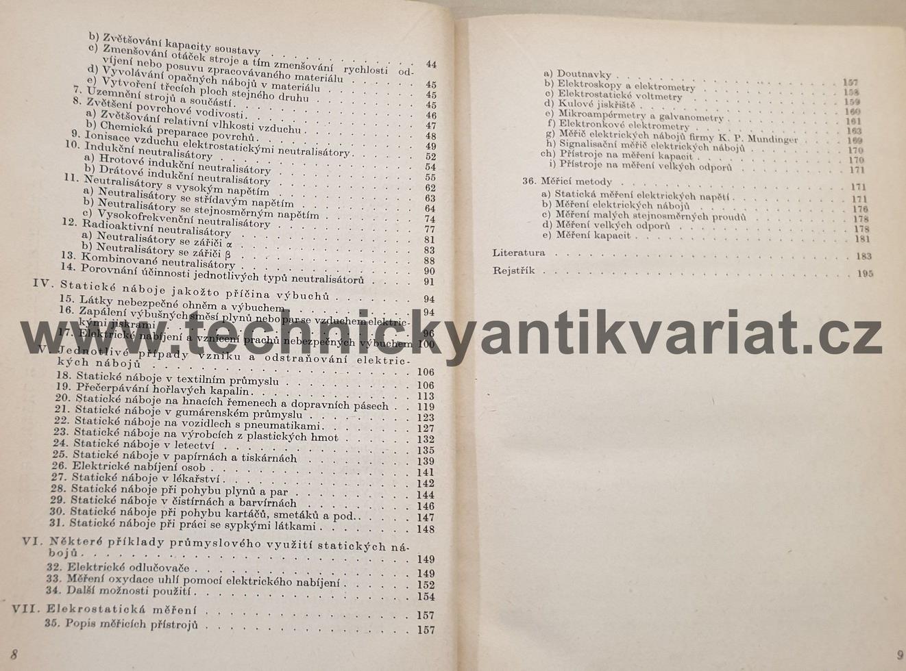 Statická elektřina v průmyslu - Šimorda, Staroba (1959)