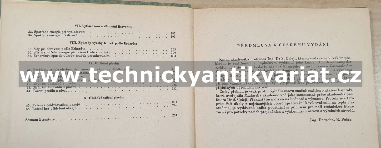 Výpočet sil a spotřeby energie při tváření kovů - Alexander Geleji (1955)