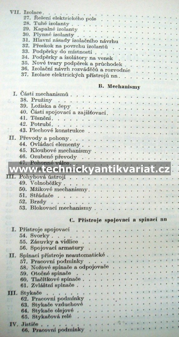 Elektrotechnika XV Elektrické přístroje I.