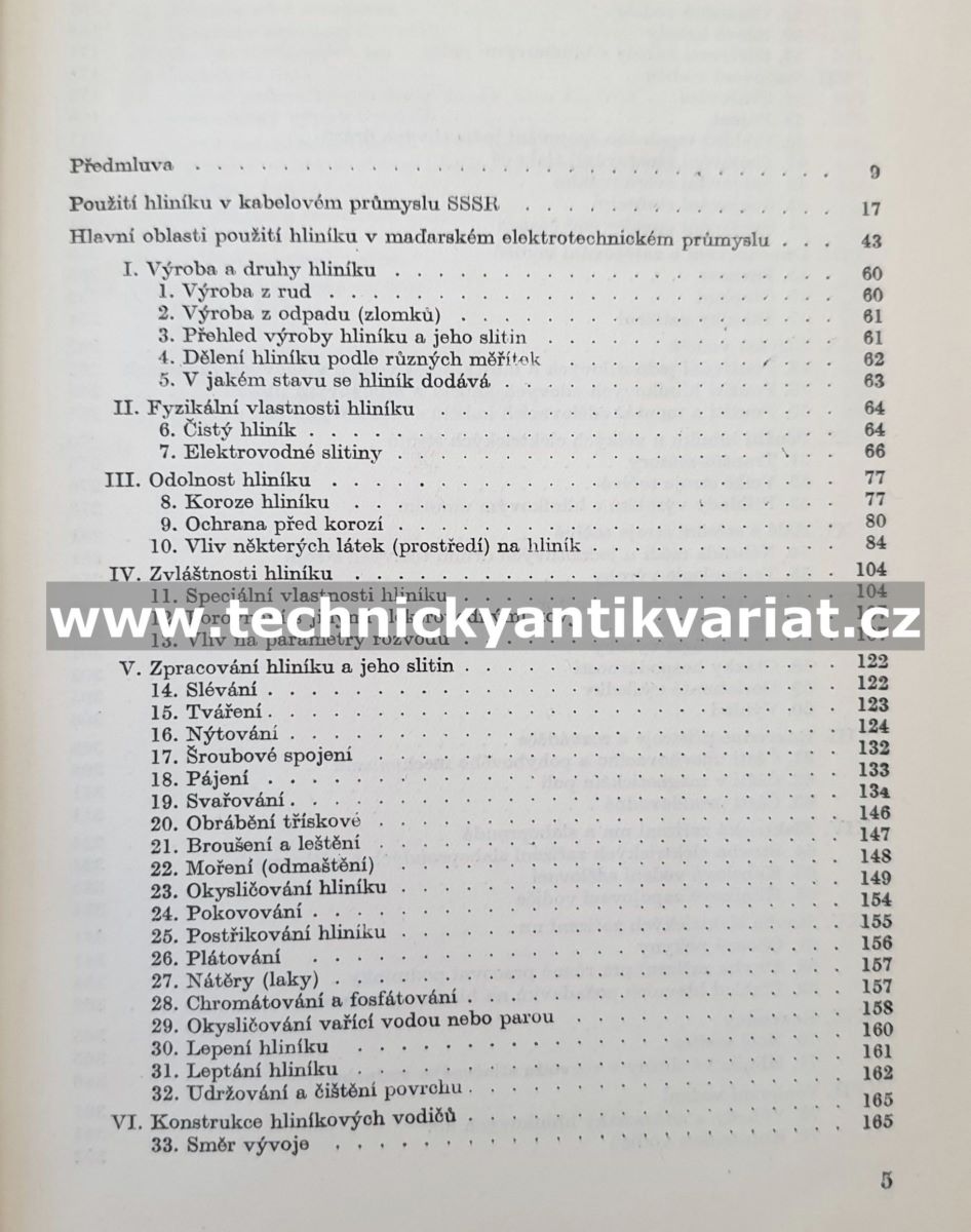 Hliník a jeho použití v elektrotechnice - Větrovec, Pařez (1962)