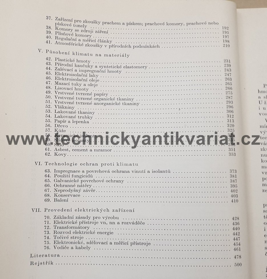 Tropikalizace elektrických zařízení - Rychtera, Bartáková (1960)